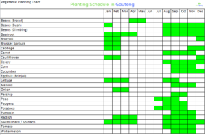 GroSpace - Planting Schedule in Gauteng