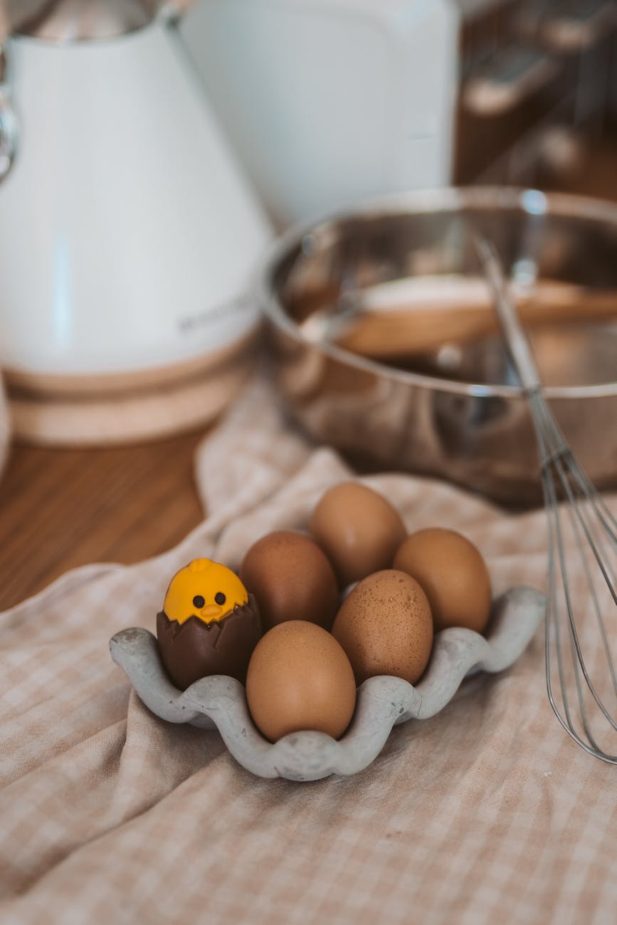 photo of eggs beside whisker